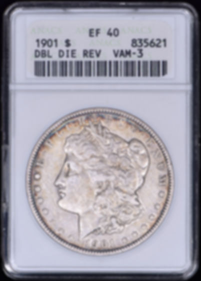 1901 Morgan Silver Dollar $1 Double Die Reverse DDR VAM-3 ANACS EF40