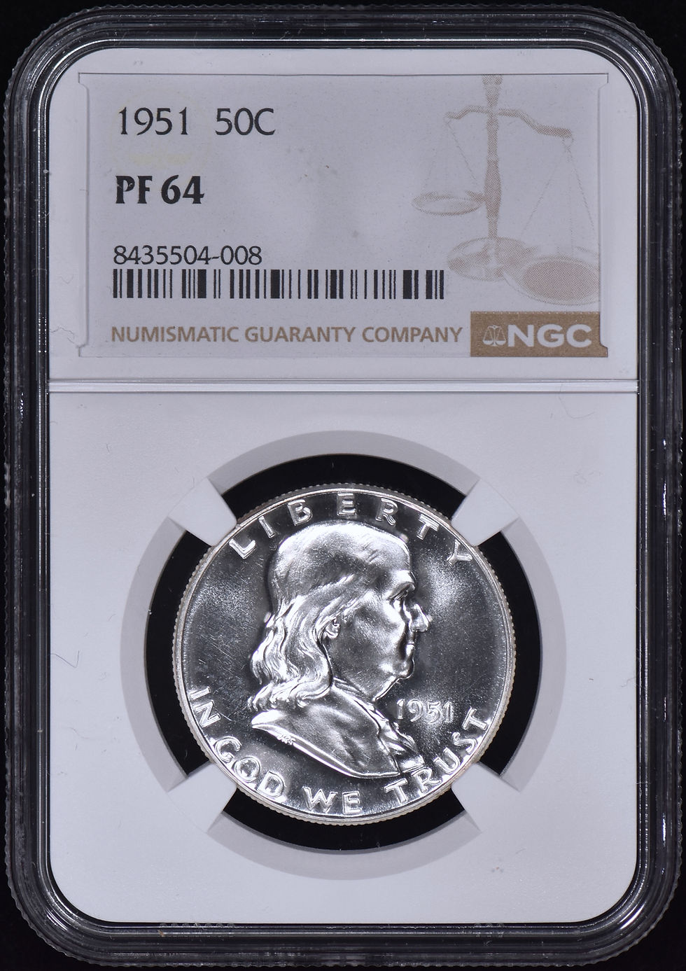 Thumbnail: 1951 Proof Franklin Half Dollar 50c NGC PF64 (PR64) 100% White & Spotless