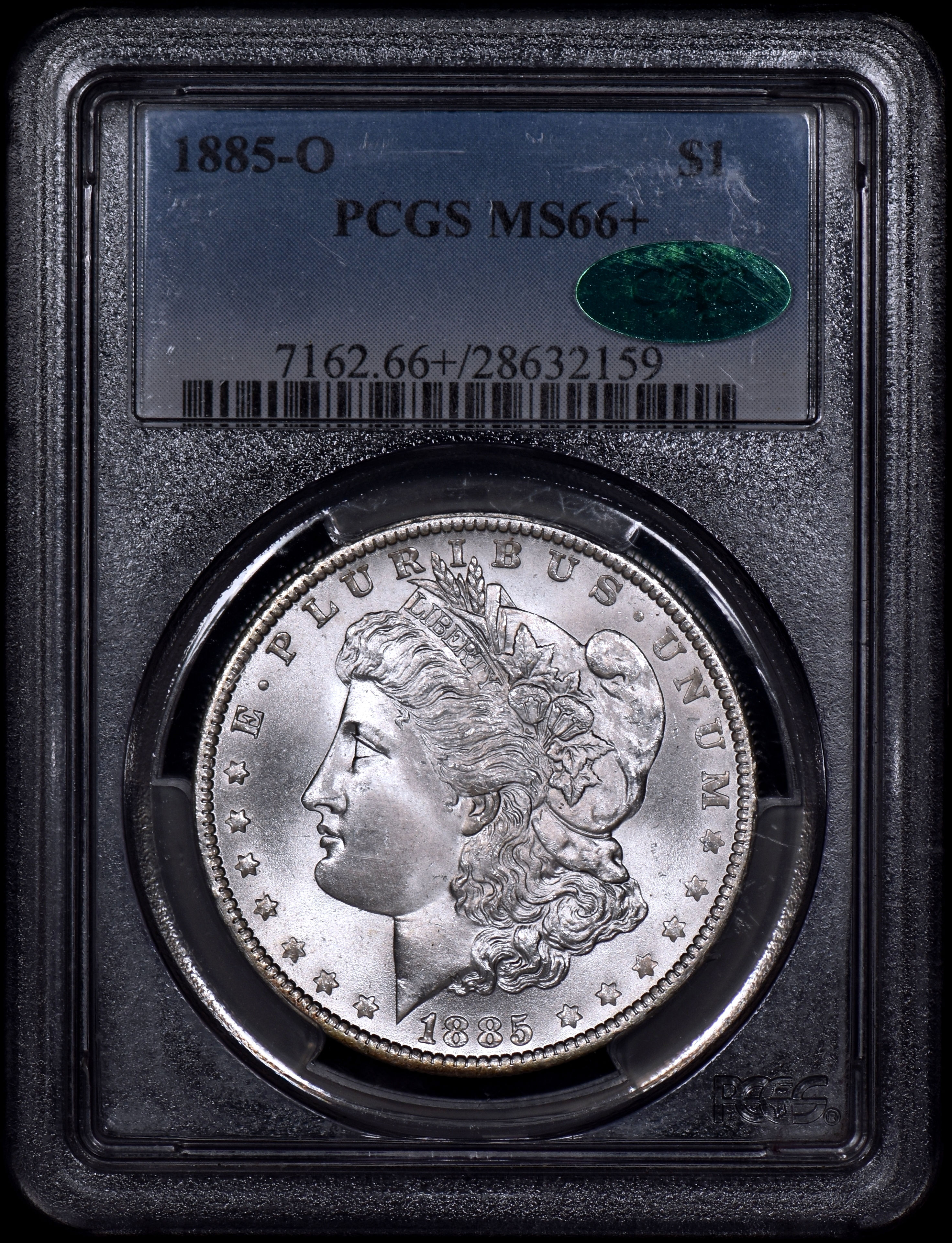 1885-O Morgan Silver Dollar $1 PCGS MS66+ CAC - White & VERY PQ!