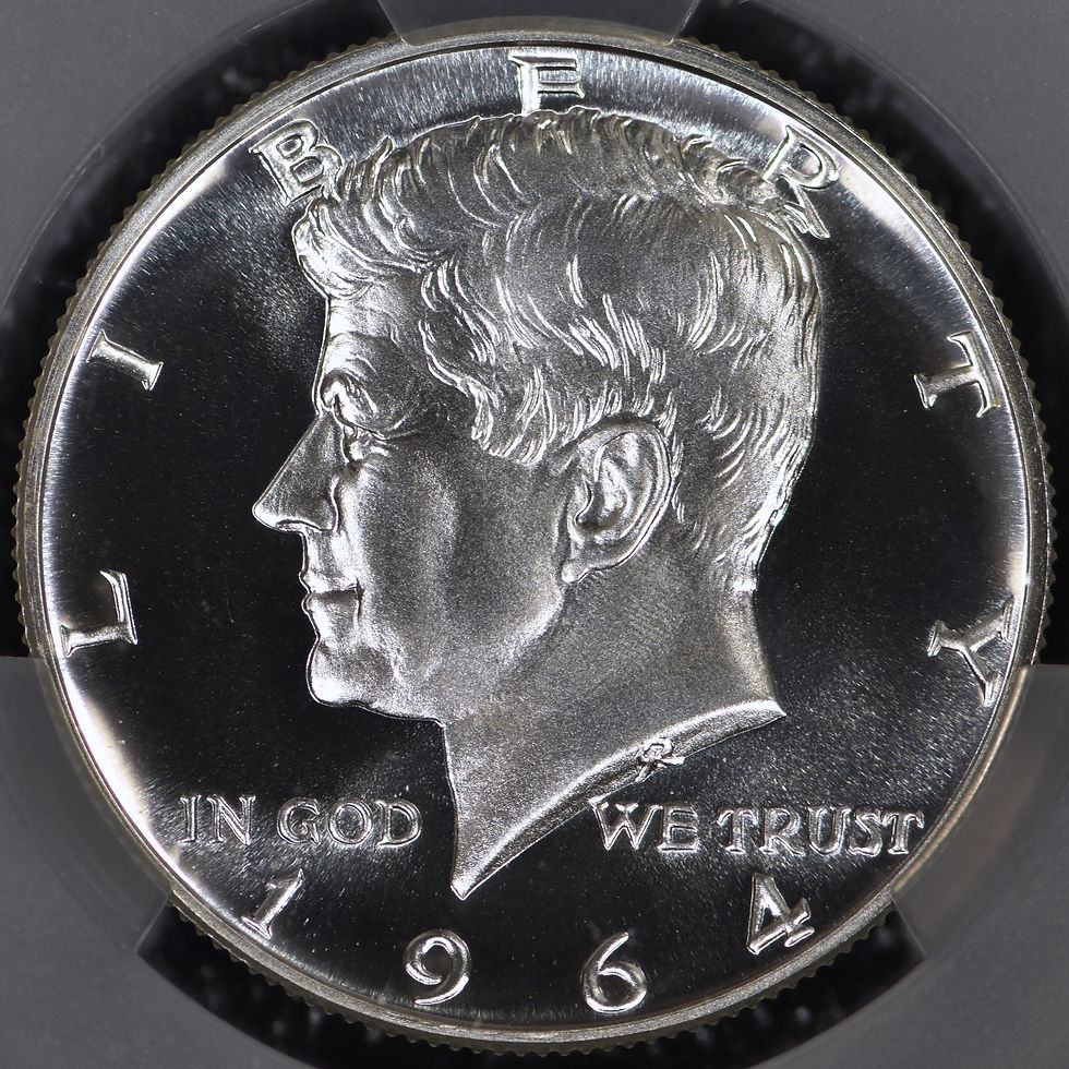 Thumbnail: 1964 Proof Kennedy Half Dollar 50c CAC Grading PR69 - RARE in CAC!