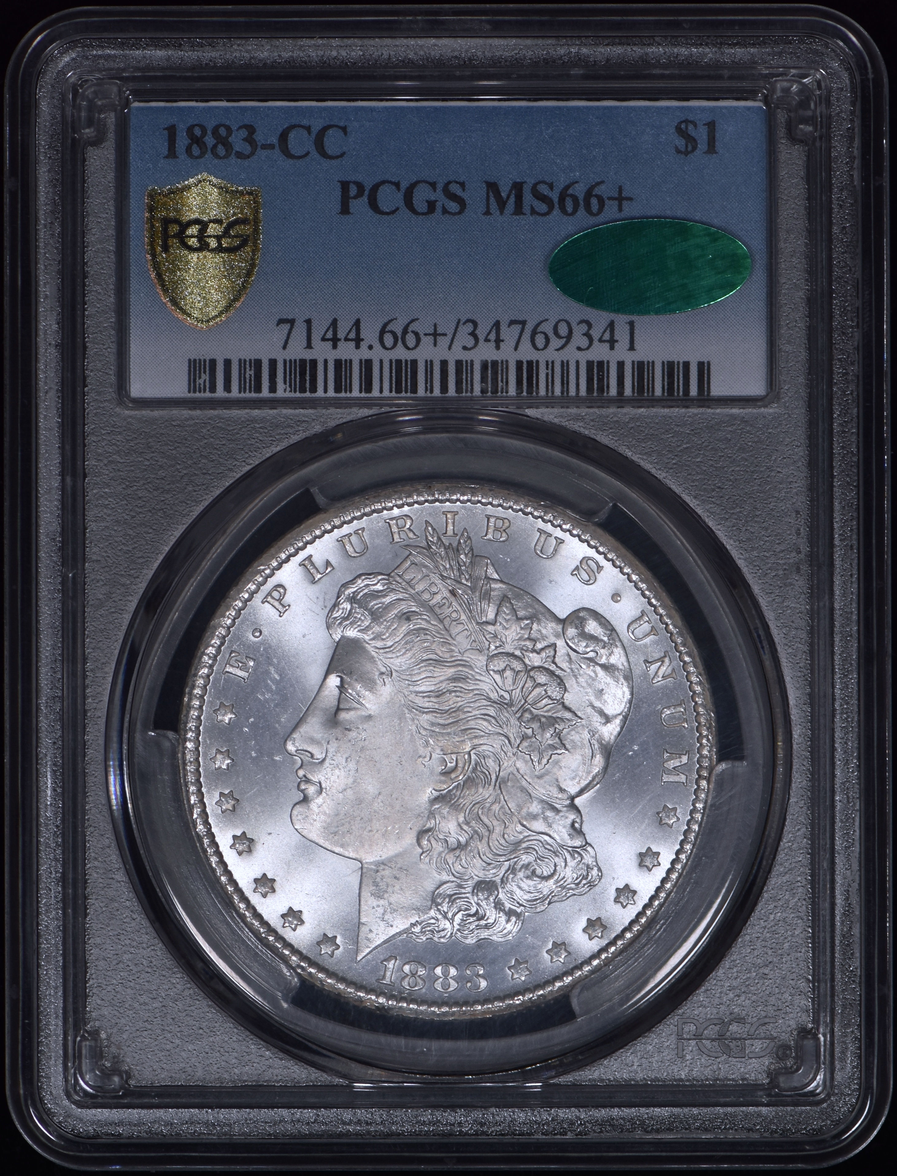 1883-CC Morgan Silver Dollar $1 PCGS MS66+ CAC - Dazzling White!