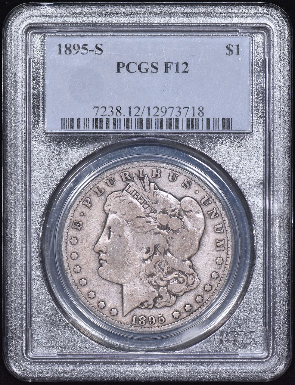 Thumbnail: 1895-S Morgan Silver Dollar $1 PCGS F12 - Original!