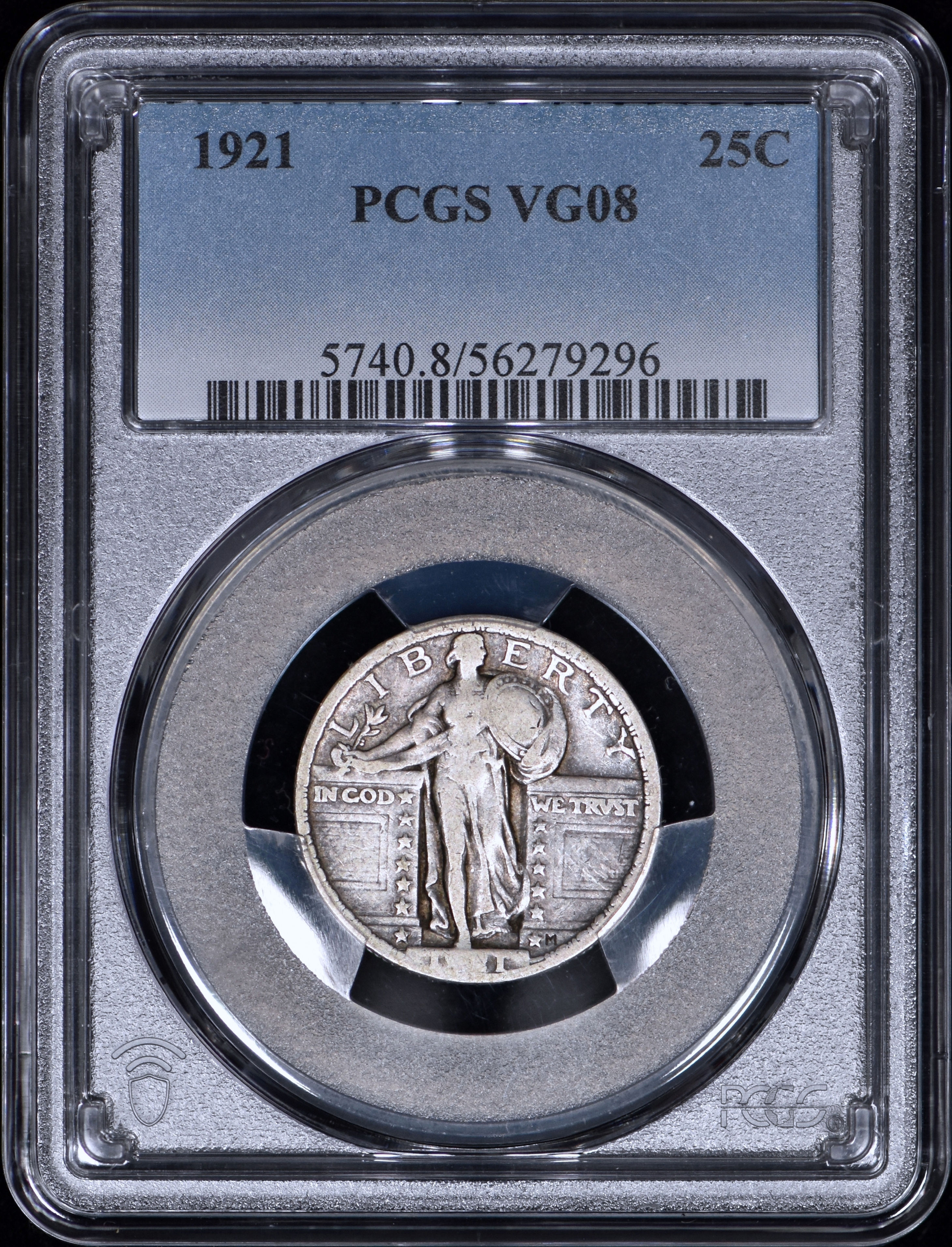 1921 Standing Liberty Quarter 25c PCGS VG08