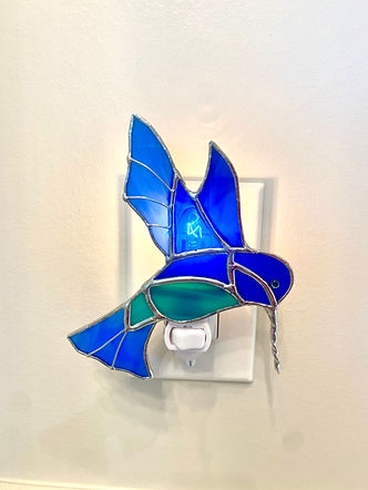 Stained Glass Hummingbird Night Light