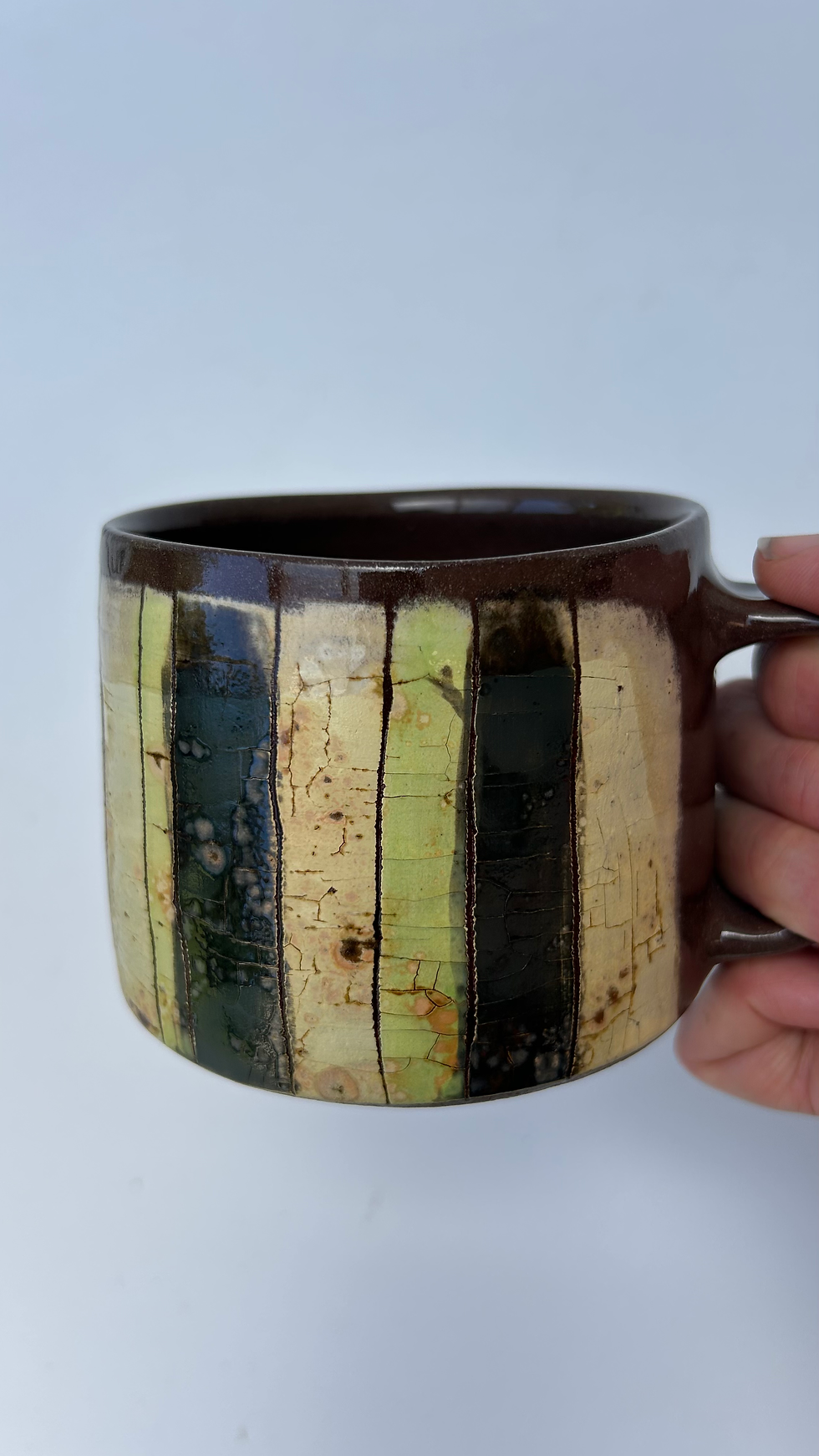 Thumbnail: Black and Lime Green Stripes Mug