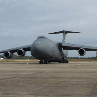 ANTONOV AN124-100 AND THE LOCKHEED MARTIN C5 GALAXY AT STENNIS INTERNATIONAL AIRPORT