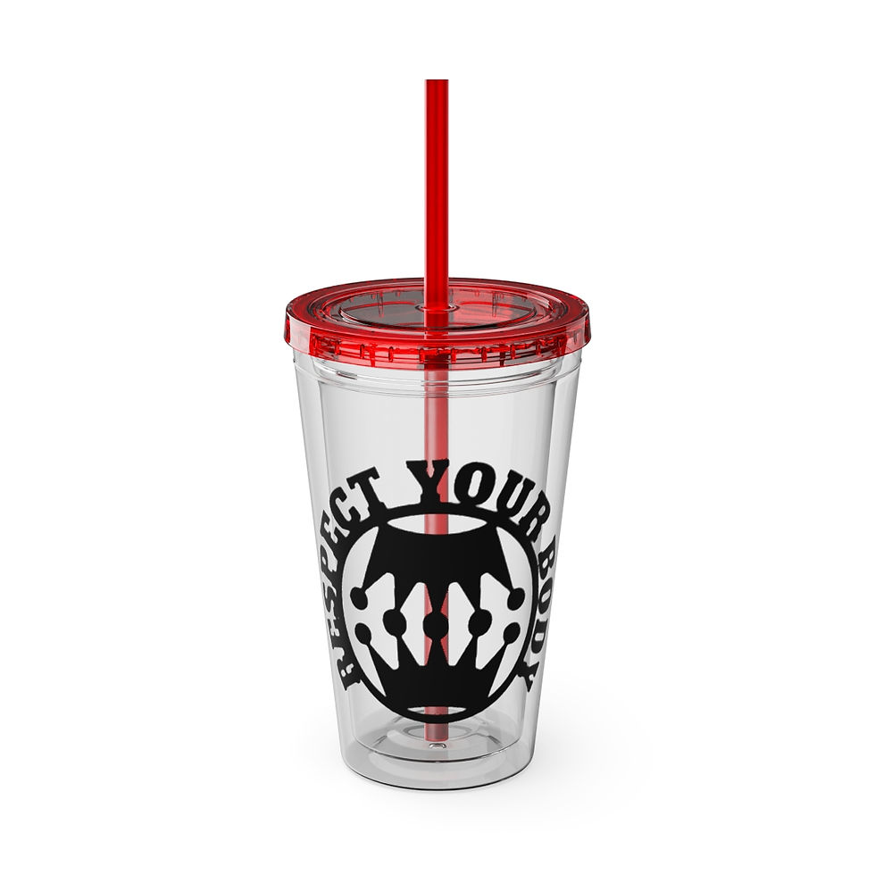 Thumbnail: Respect Your Body Sunsplash Tumbler with Straw, 16oz