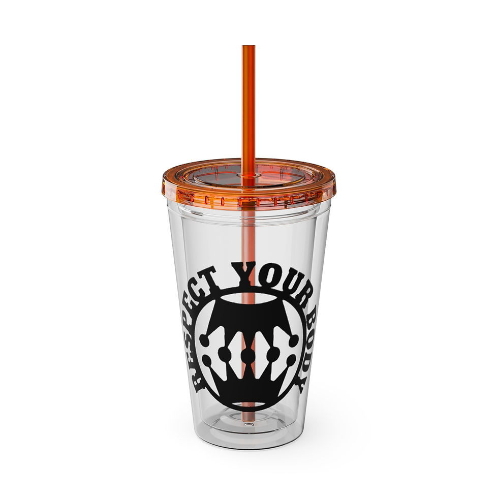 Thumbnail: Respect Your Body Sunsplash Tumbler with Straw, 16oz