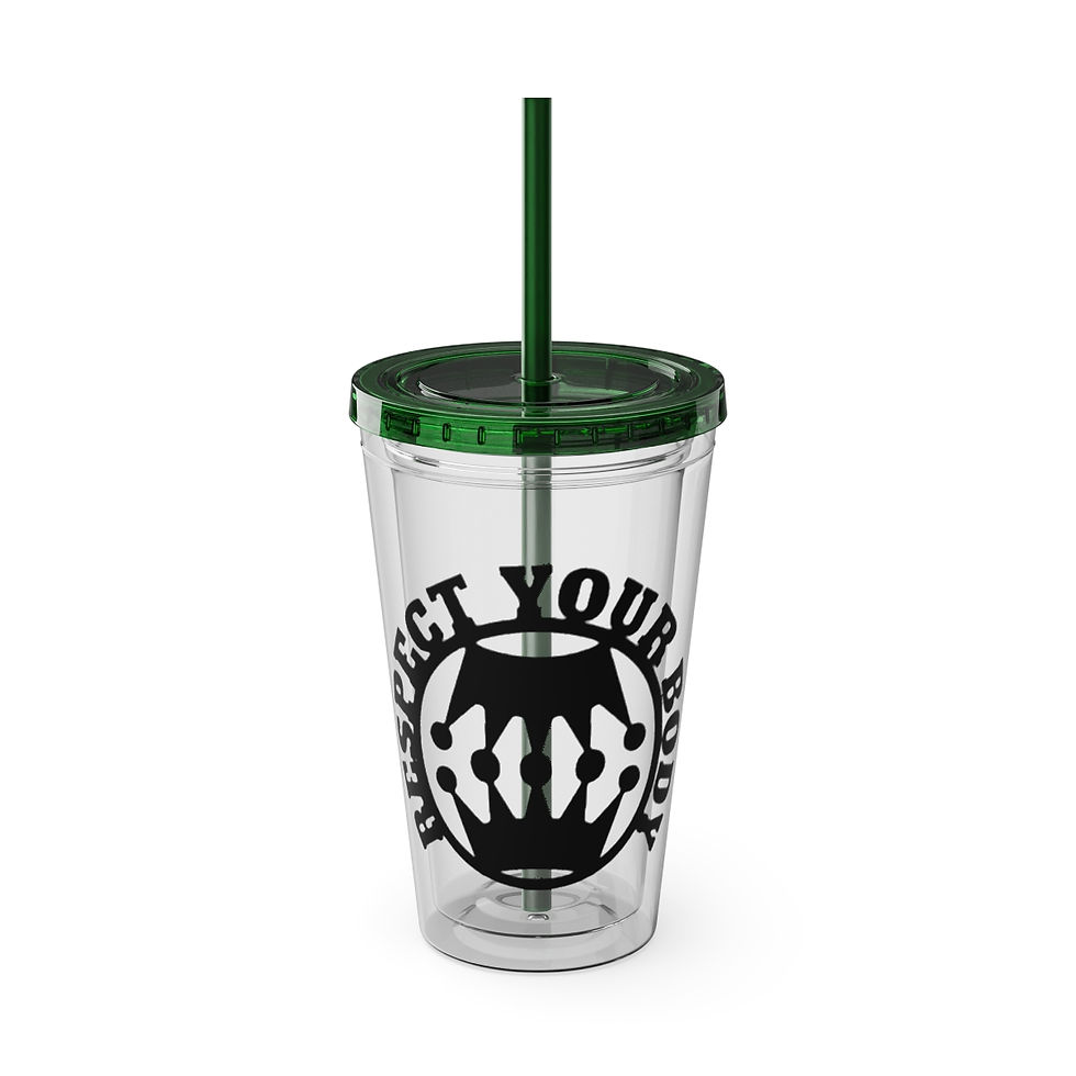 Thumbnail: Respect Your Body Sunsplash Tumbler with Straw, 16oz