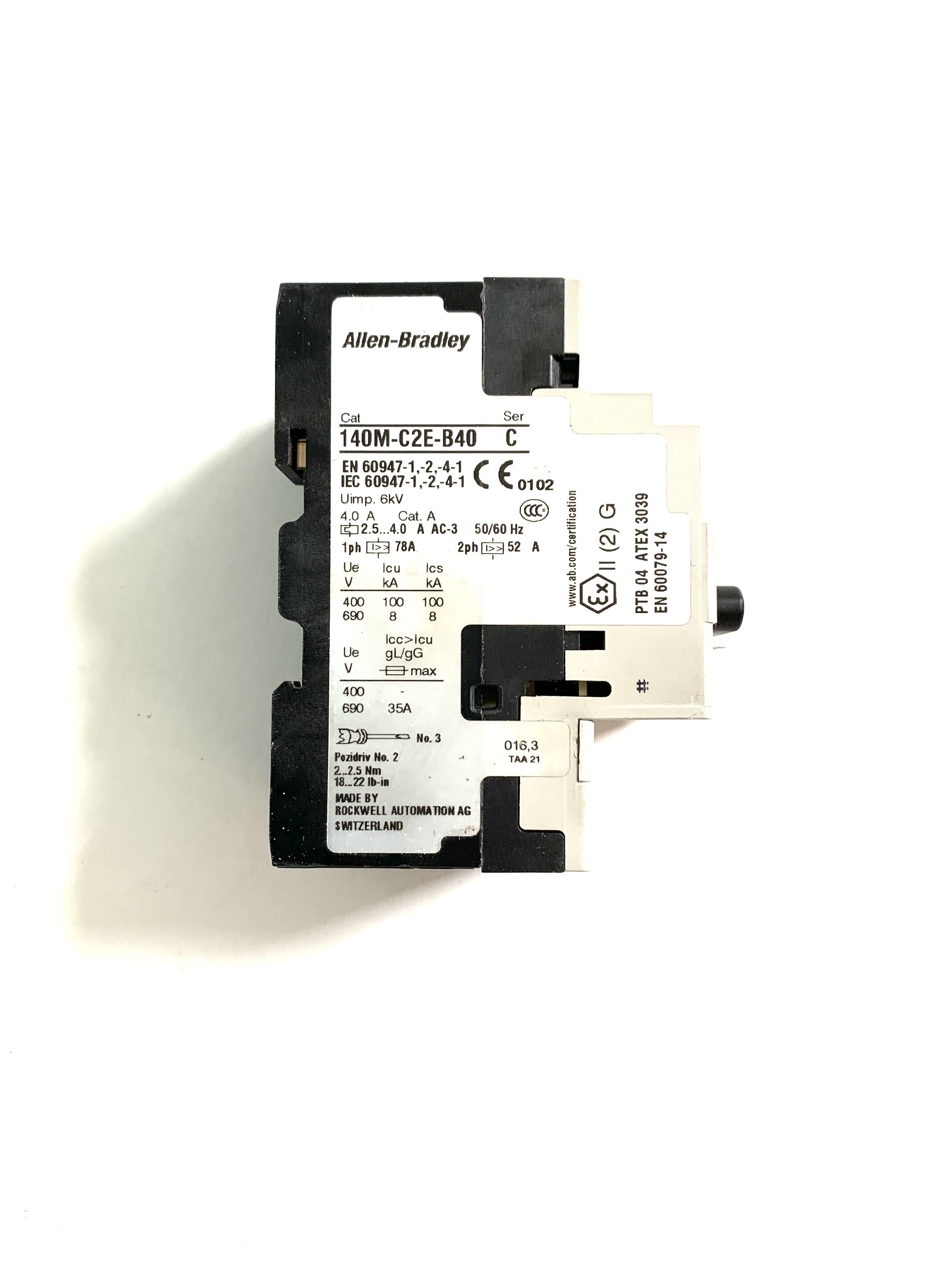 ALLEN BRADLEY 140M-C2E-B40 OVERLOAD product photo