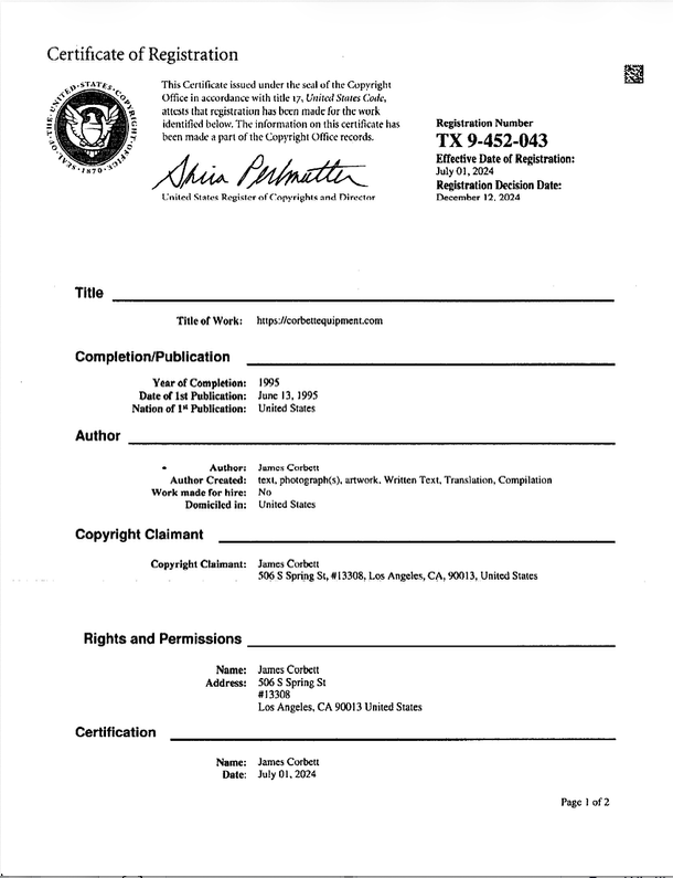 corbett equipment registered copyright.png