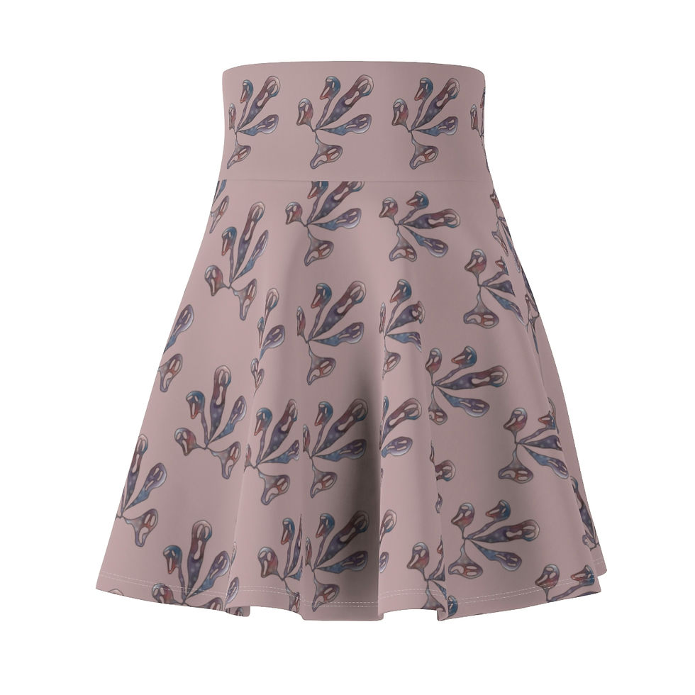 Thumbnail: Screaming Souls Women's Skater Skirt (Rosy Brown/Pink Grey)