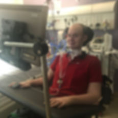 DJ 3RN1 with his eyegaze compuer
