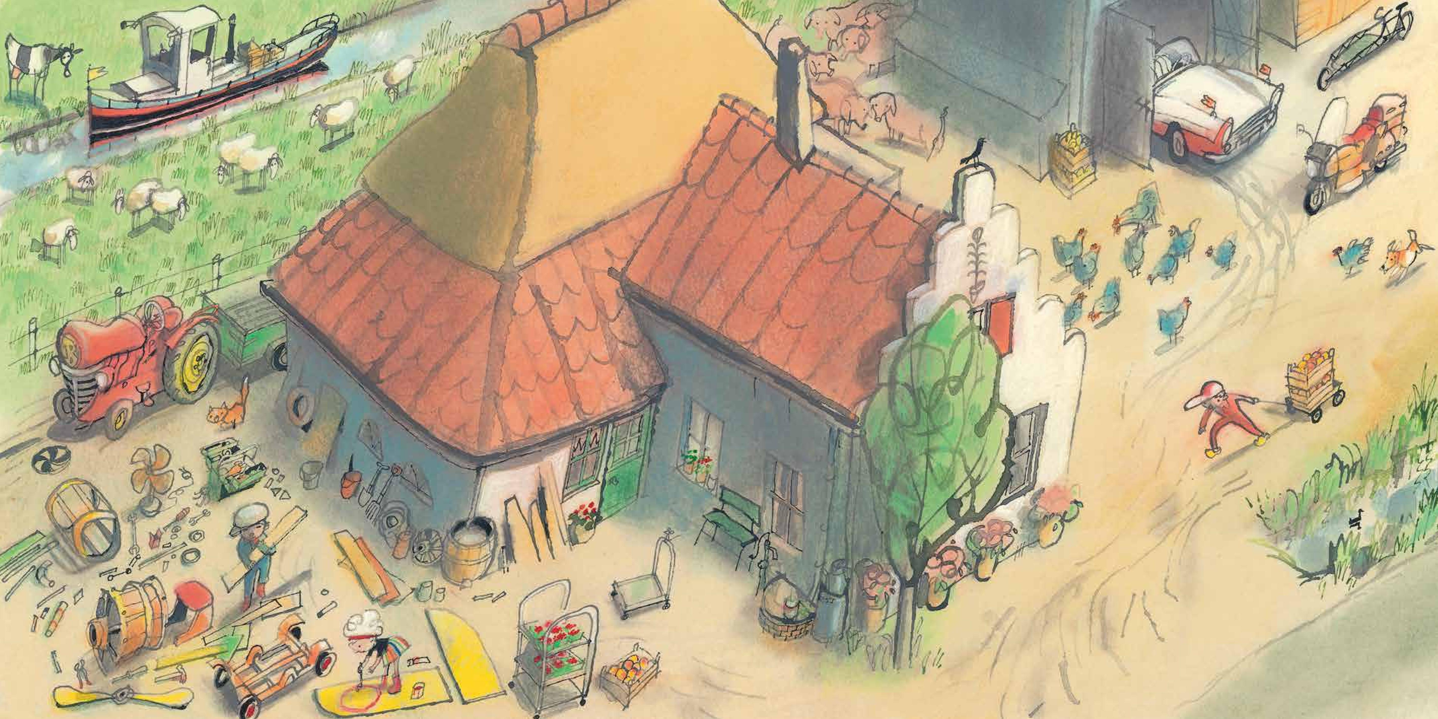 Boer Boris gaat naar de markt - Philip Hopman | Kinderboeken tekenaar