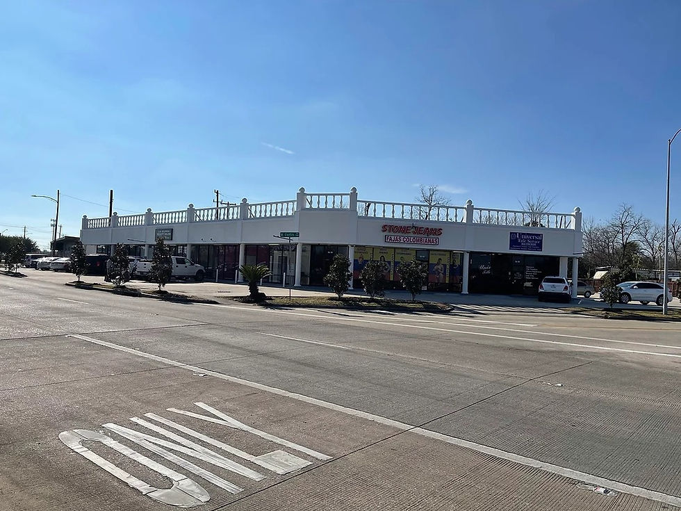 Current view of the shopping center after rapirs, painting and addition of led lights