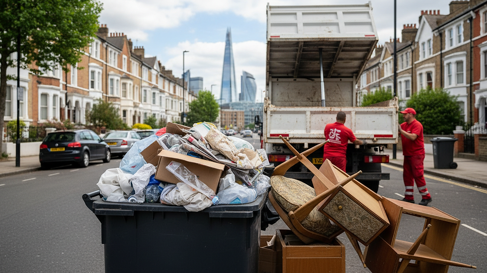 Close-up view of a rubbish bin filled with household waste ready for collection