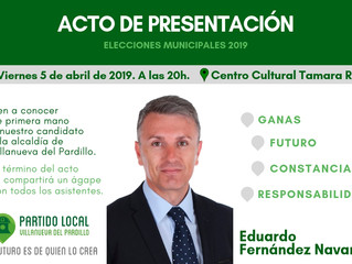 Acto de presentación de Candidato por Partido Local a la Alcaldía de Villanueva del Pardillo (5 de a