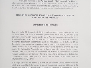 El equipo de gobierno (C's, Vecinos por el Pardillo y PSOE) junto al PP paralizan la moción pres