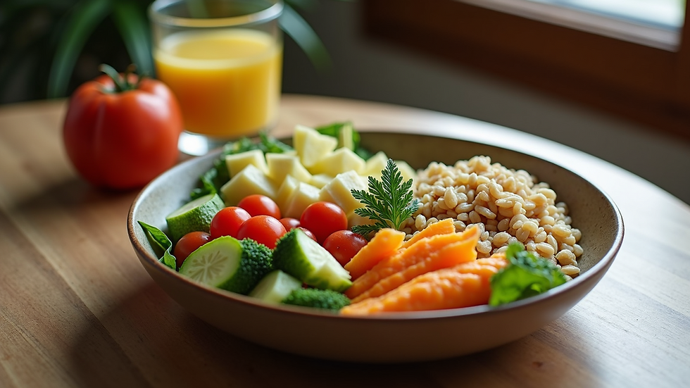 Uravnotezen obrok sa povrcem, zitaricama i proteinima