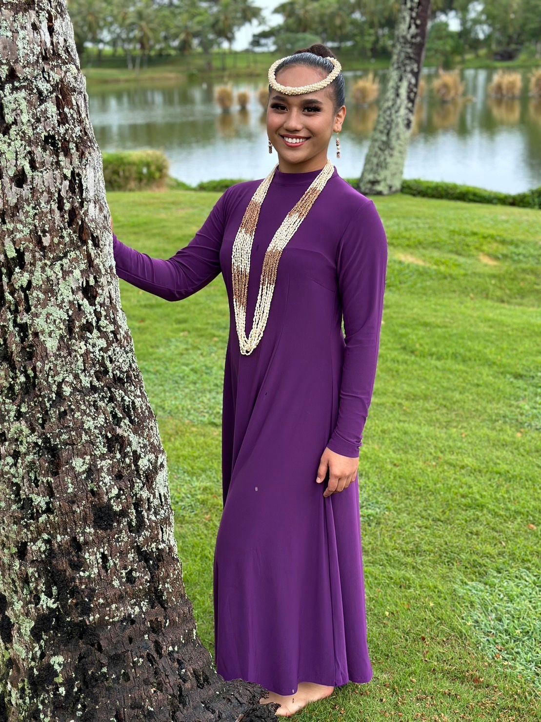 両袖スタンドカラードレス（無地）