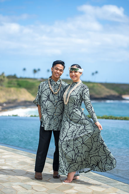 Kuulei Hawaii ドレス 両袖スタンドカラードレス（柄） | Kuulei Hawaii