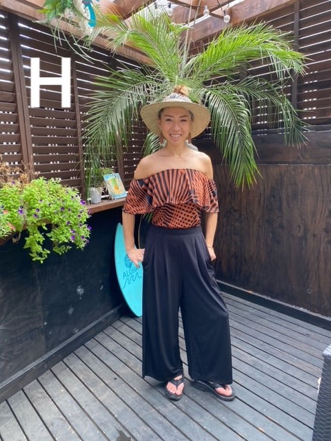 フラダンス　Kuulei Hawaii ワイドパンツ　マルチショルダーセット フラダンス Kuulei Hawaii ワイドパンツ マルチショルダーセット
