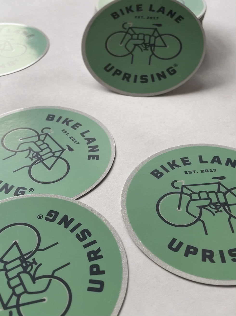 Thumbnail: Bike Lane Uprising Sticker 3M Retroreflective Round 3"