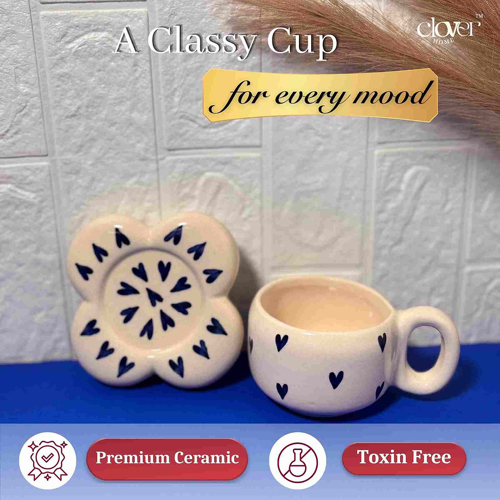 Thumbnail: Heart Bloom Ceramic Cup and Saucer Set – 300 ml