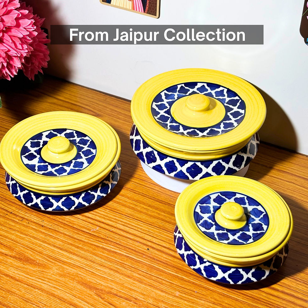 Thumbnail: Ceramic Handi Set of 3 with Lid (1500ml, 1000ml, 750ml)