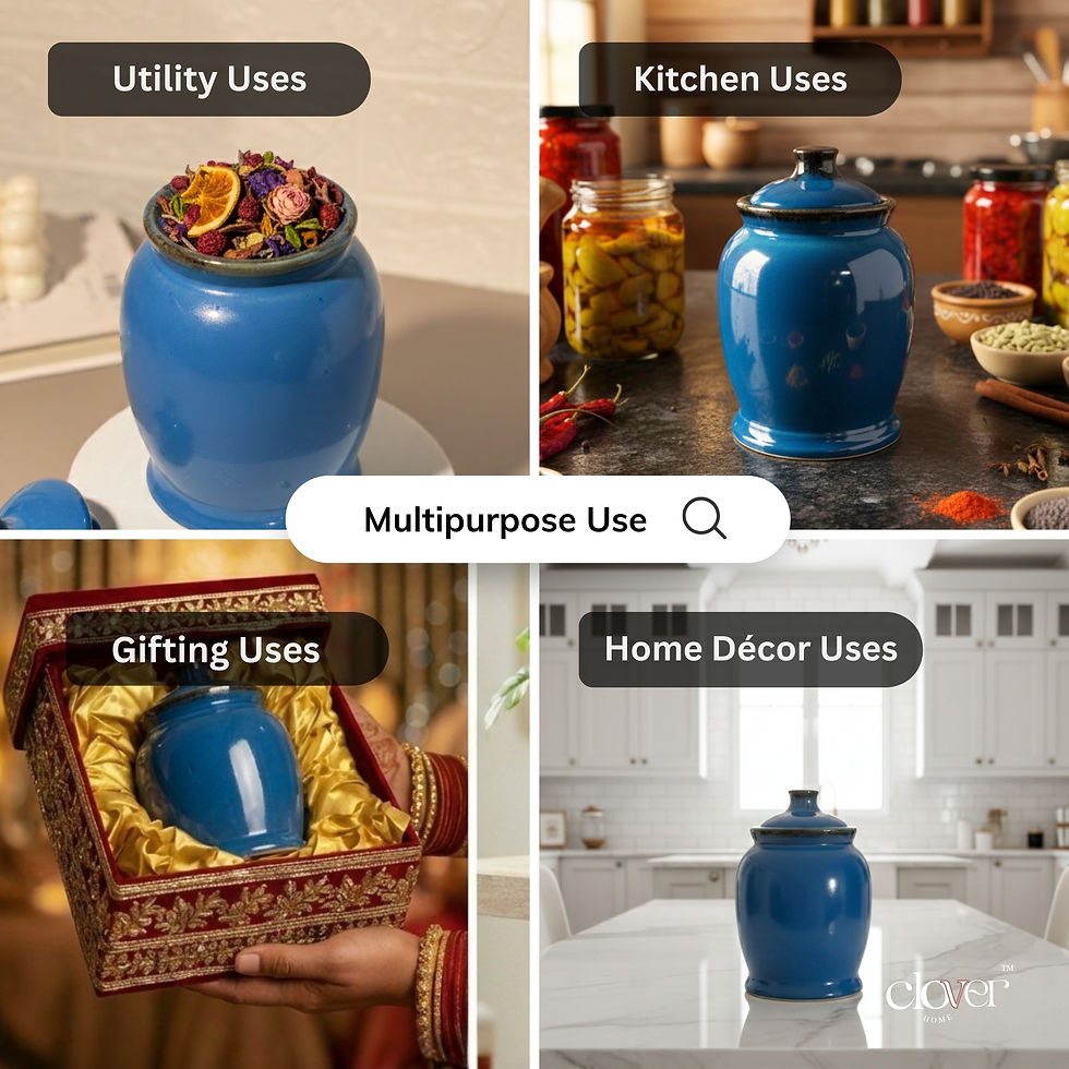 Thumbnail: Clover Home's Sapphire Princess Ceramic Jar – 850 ML
