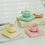 Thumbnail: Clover Home’s Pink Pastel Quilt Ceramic Cup and Saucer Set – Pack of 2