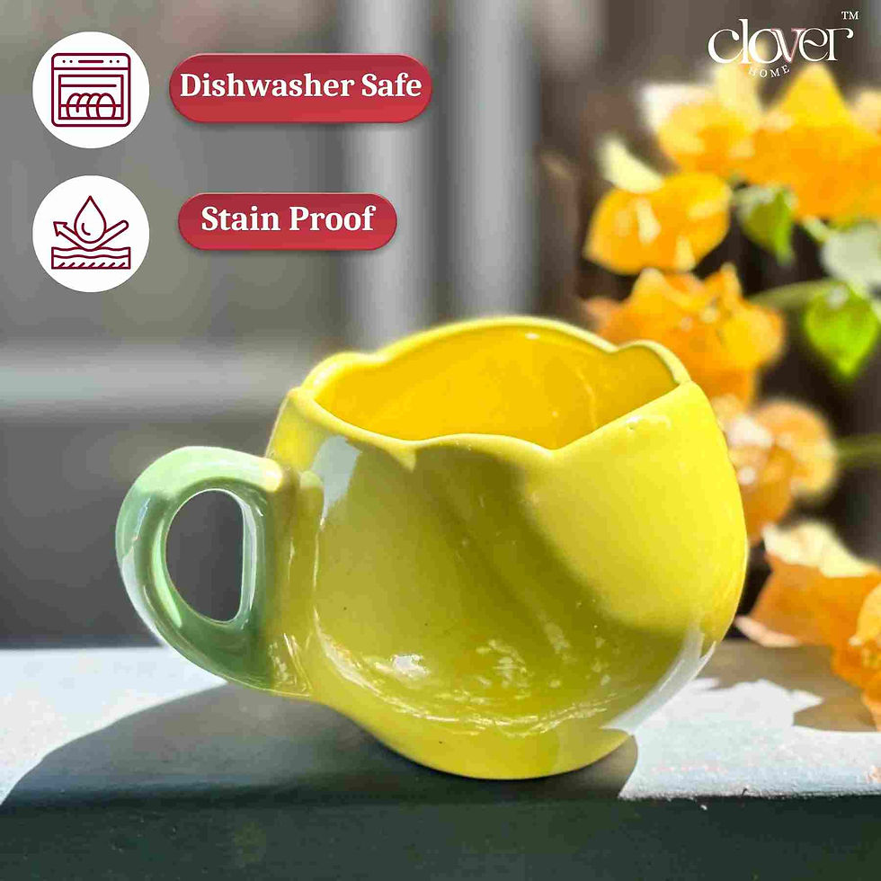 Thumbnail: Yellow Tulip Ceramic Cup and Saucer Set – 350 ML