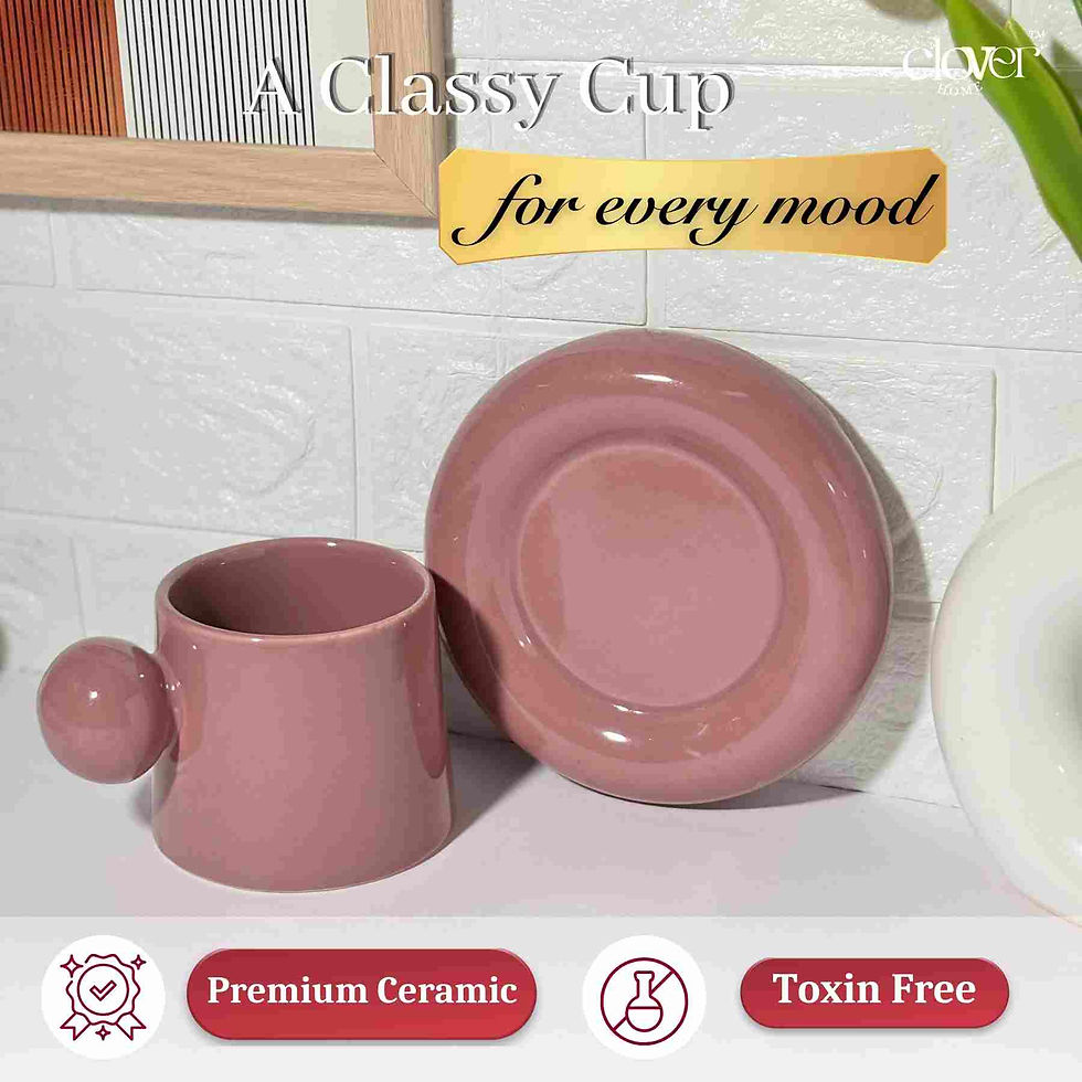 Thumbnail: Mauve Diva Ceramic Cup and Saucer Set – 260 ml