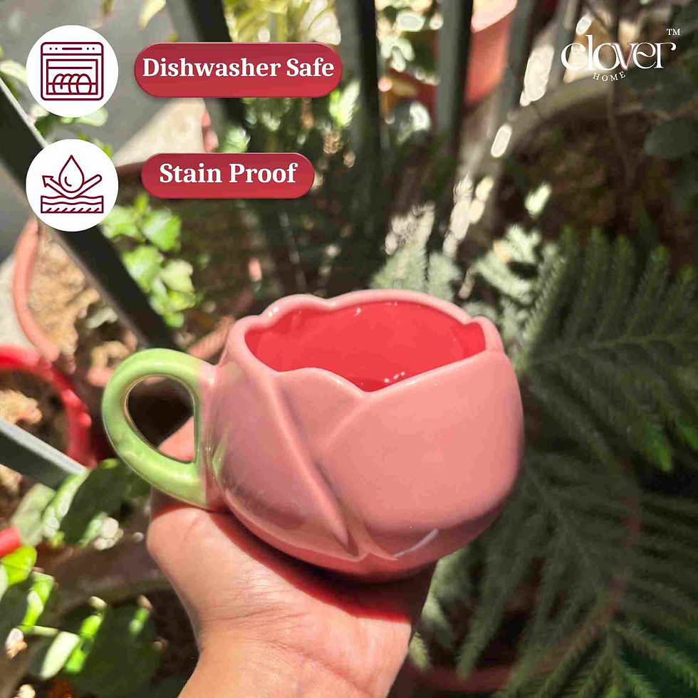 Thumbnail: Pink Tulip Ceramic Cup and Saucer Set – 350 ML
