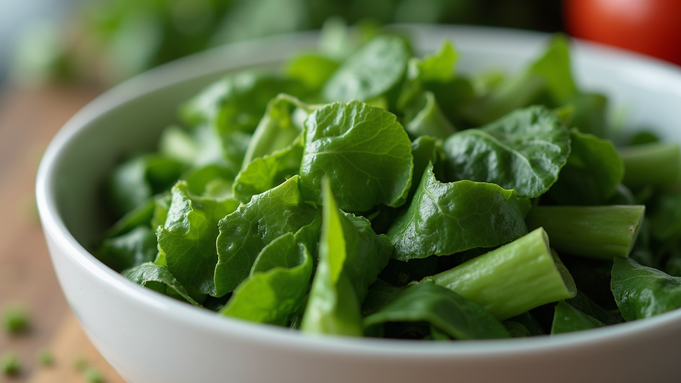 Close-up view of healthy green vegetables in a bowl