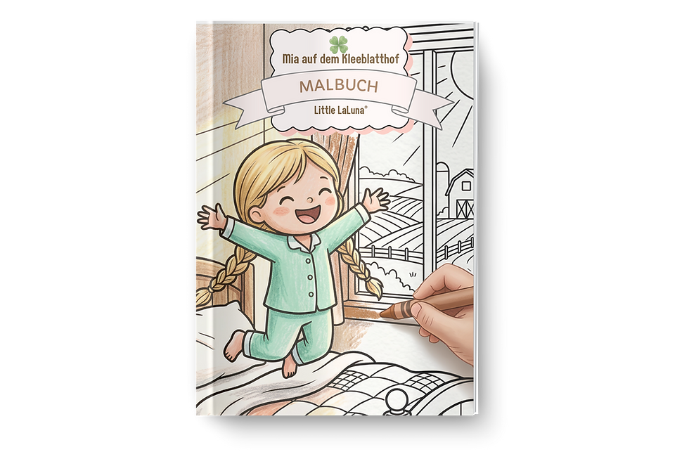 Malvorlage Mia auf dem Bauernhof für Kinder