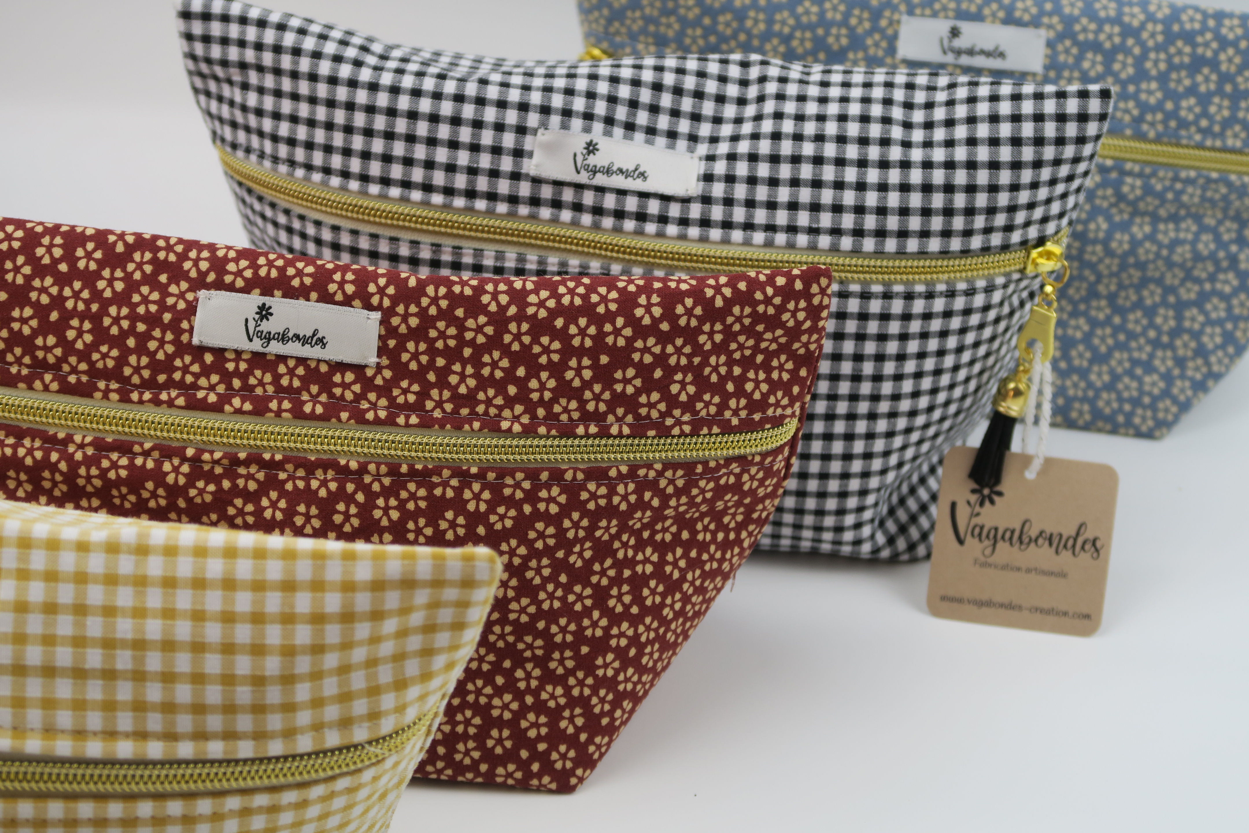 Petite trousse en coton coloré – Fait main en France