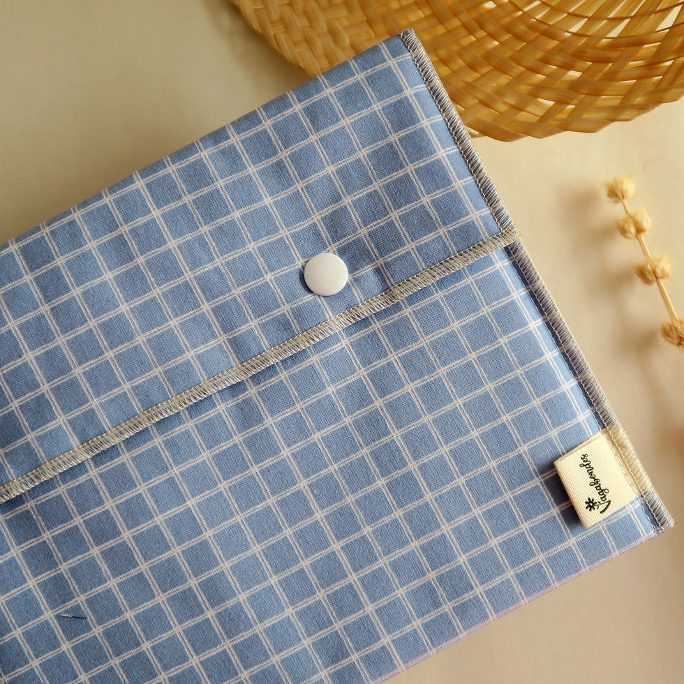 Miniature : Pochette à livre coton 16x22 cm - Format Poche - JULES BLEU - Les Eclat Joyeux