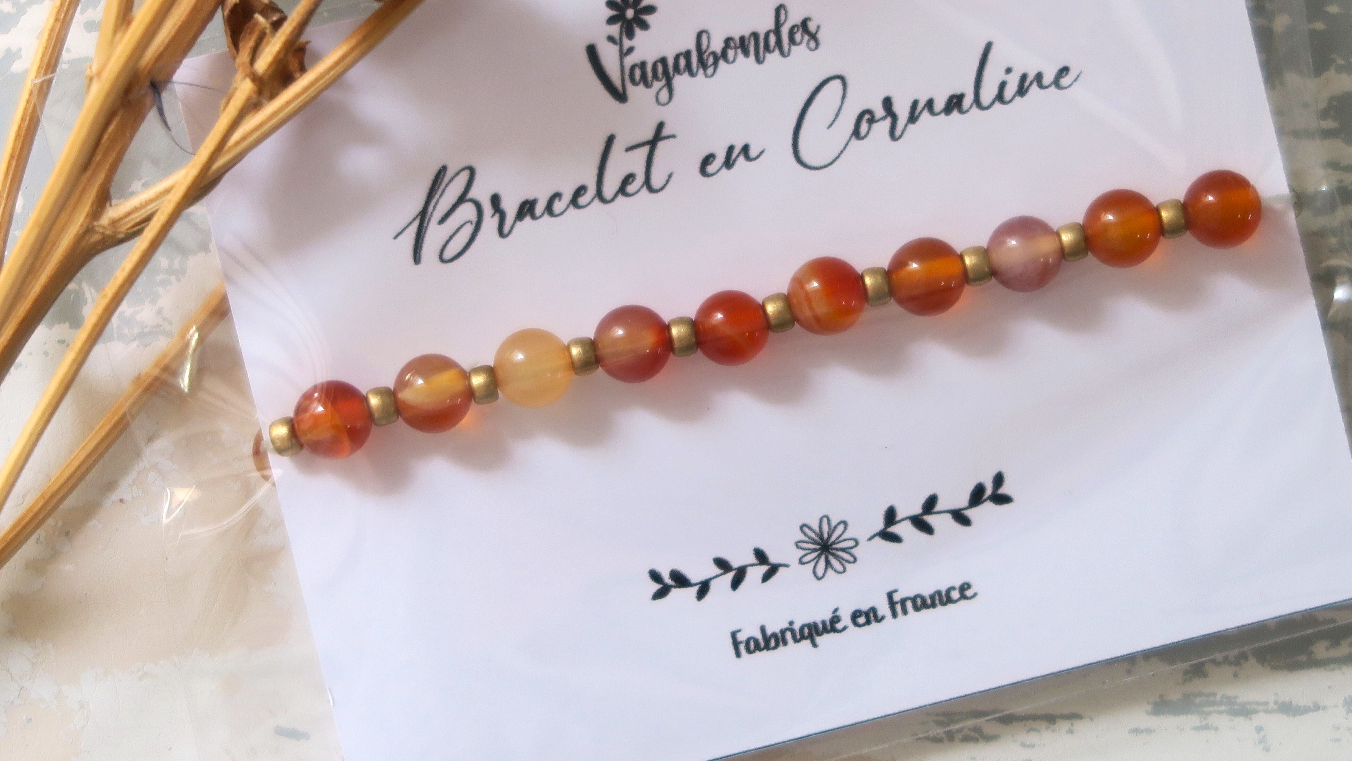 Bracelet en pierres fines - Cornaline