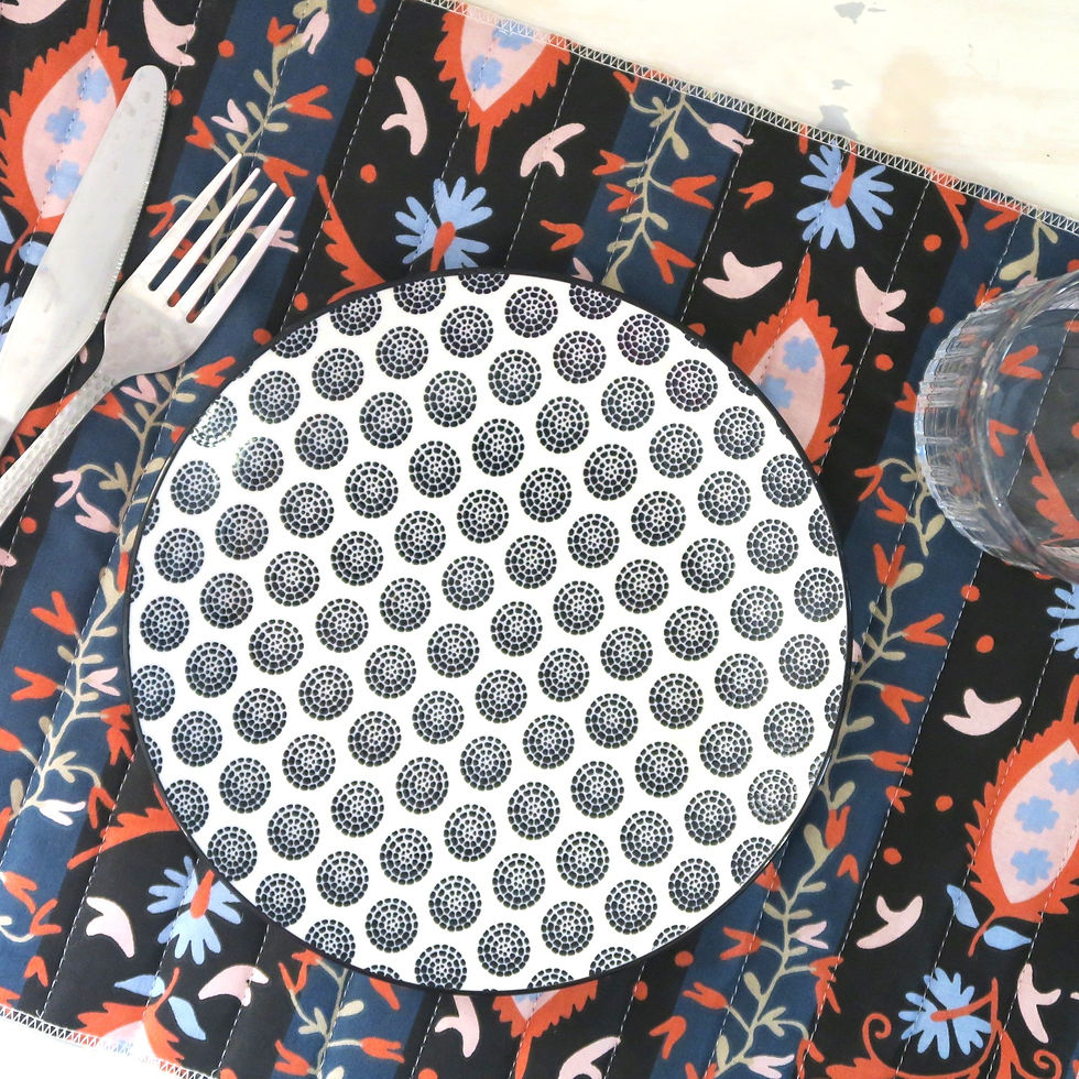 Miniature : Set de Table en Tissu Matelassé – Coton Doux, Lavables et Réutilisables