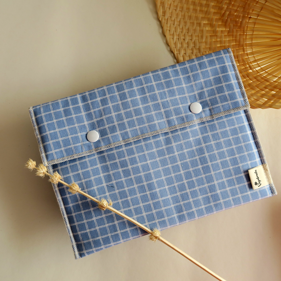 Miniature : Pochette à livre coton 16x22 cm - Format Poche - JULES BLEU - Les Eclat Joyeux