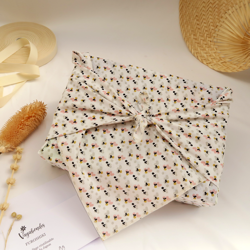 Miniature : Furoshiki - emballage cadeau réutilisable - 49x49/70x70 cm