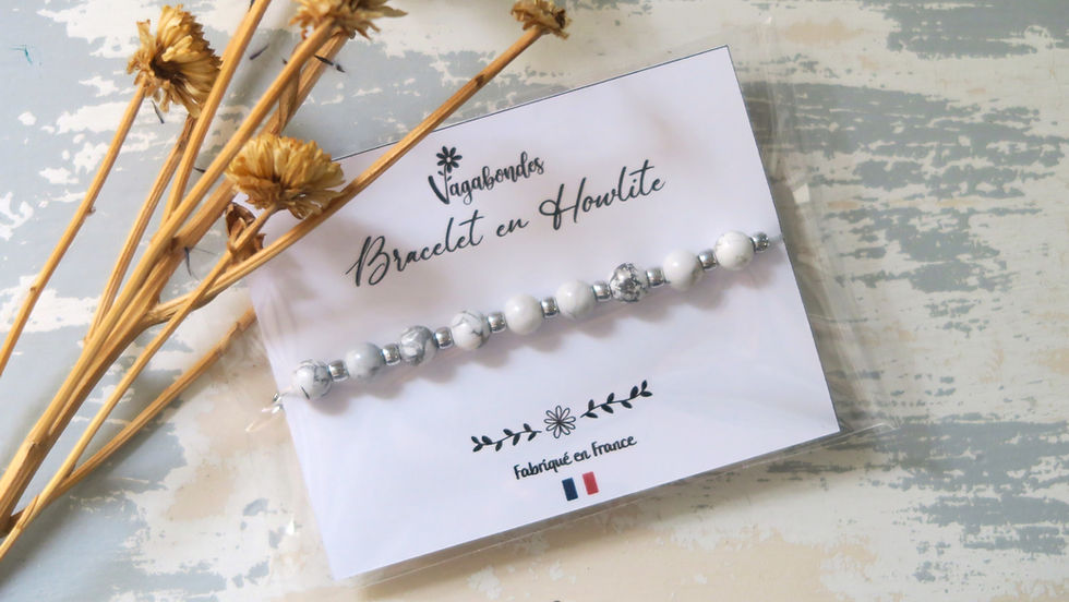 Miniature : Bracelet en pierres fines - Howlite