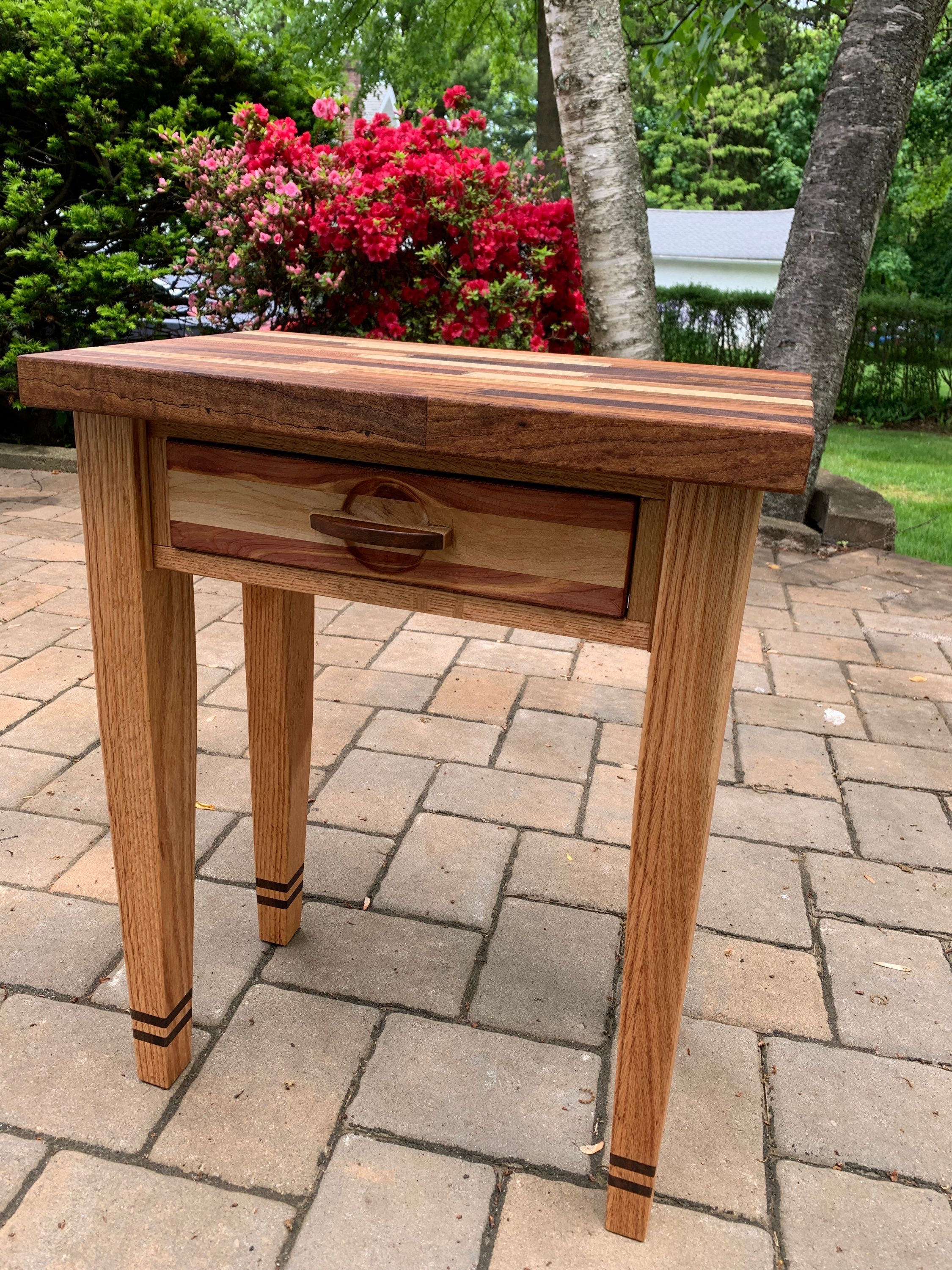 Exotic wood bedside table