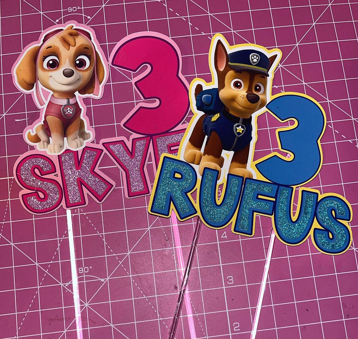 Puppy Paw Party Patrol Personalised Character Topper