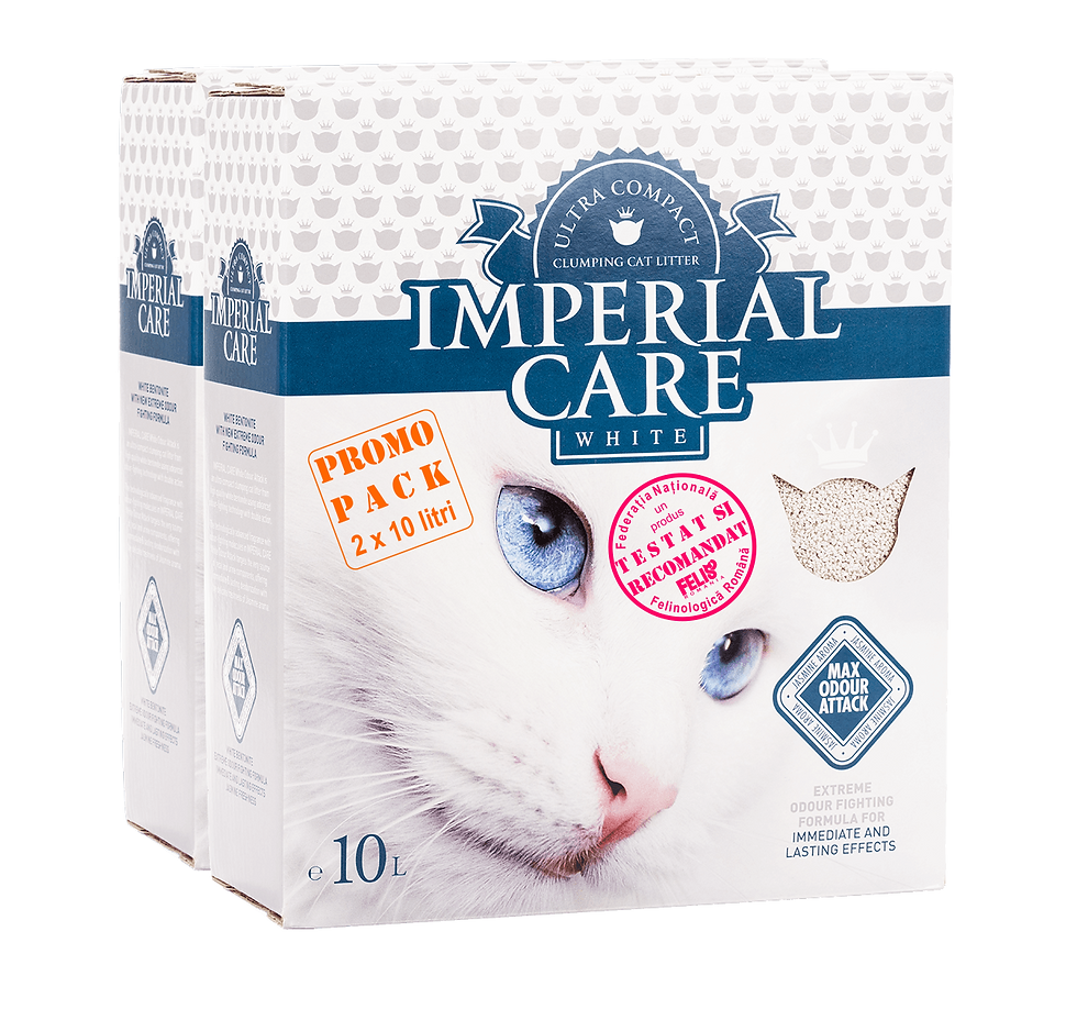 nisip pisici pachet promo 2x10L Imperial Care White elimina mirosul front view