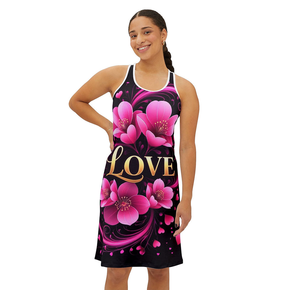 Thumbnail: Love Floral Racerback Dress — Pink Blossom All-Over Print
