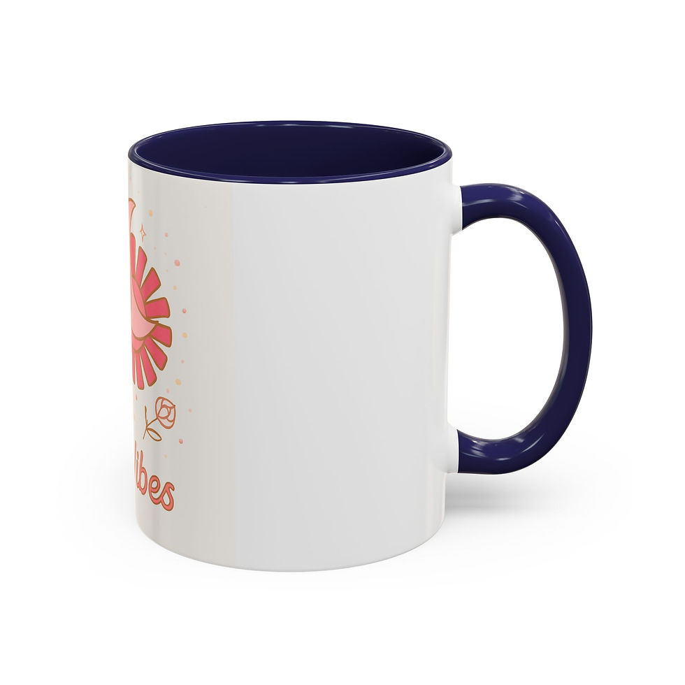 Thumbnail: Pink Vibes Coffee Mug - Heart Design, 