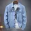 Thumbnail: 2025 New Men Pure Colour Denim Casual Simple Coats