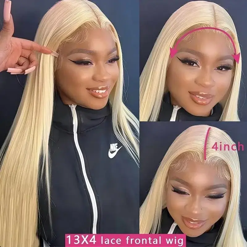 Thumbnail: 40Inch  Wig 13x6 Transparent Blonde Lace Front Wigs Pre Plucked Human Hair Wig